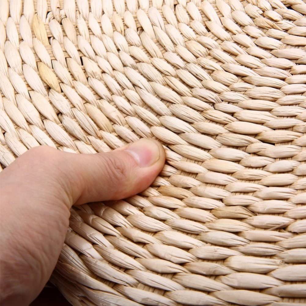 Chair Seat Mat Grass Cushion Pad Floor Mat Yoga Zen Handmade Round Straw Weave Pillow for Garden Dining Room Living Room Home Decor