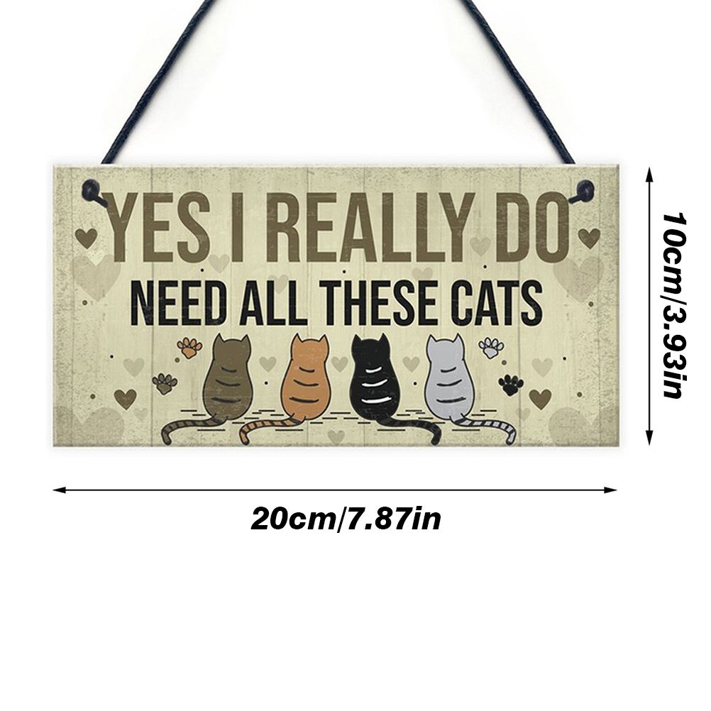 Wooden Funny Door Hanging Bedroom Christmas Cats Sign Pet Lover Hanging Plaques Friendship Sign Plaque for Home Bar Decor