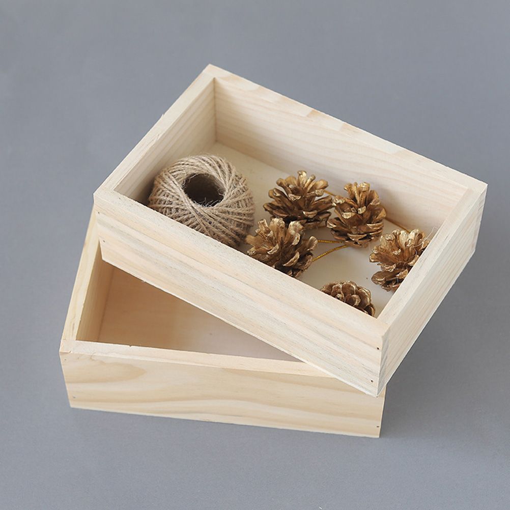 Desktop Bamboo Box Organizer Wooden Storage Box Simple Storage Box