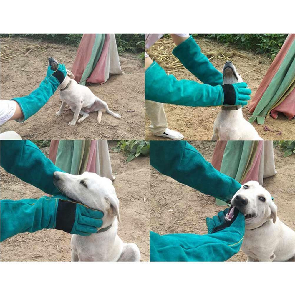 Anti Bite Safety Gloves Long Leather Protective Gloves Pets Grasping Bite Protection Glove