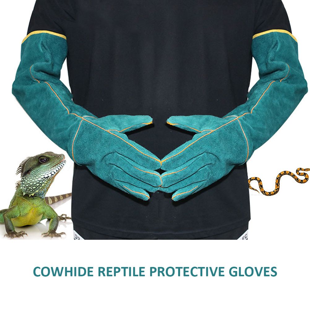 Anti Bite Safety Gloves Long Leather Protective Gloves Pets Grasping Bite Protection Glove
