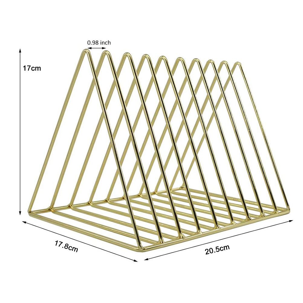 File Holder Organizer Triangle Record Album Holder Magazine Wire Rack Desk Storage Decor for Home Office