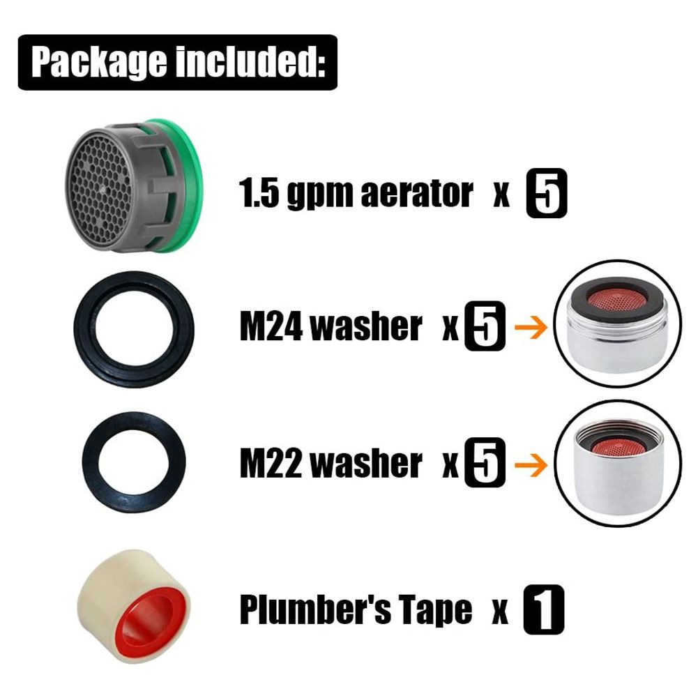 10Pcs Faucet Aerator Faucet Flow Restrictor Replacement Parts Insert Aerator for Bathroom or Kitchen
