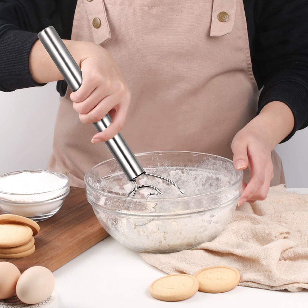 Stainless Steel Flour Coil Stirrer Flour Mixer Kitchen Blender Durable Lightweight Dough Whisk Flour Coil Mixer