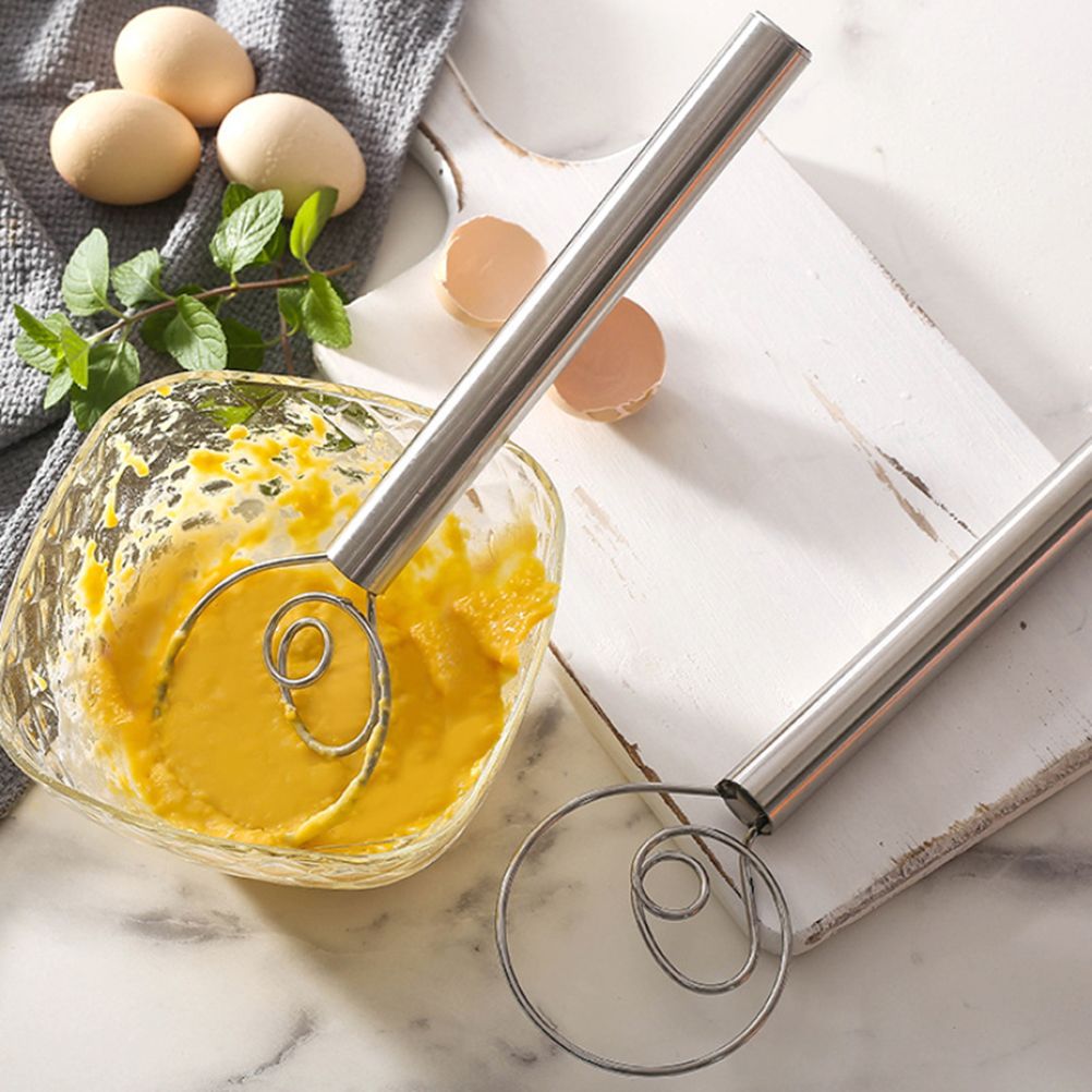 Stainless Steel Flour Coil Stirrer Flour Mixer Kitchen Blender Durable Lightweight Dough Whisk Flour Coil Mixer