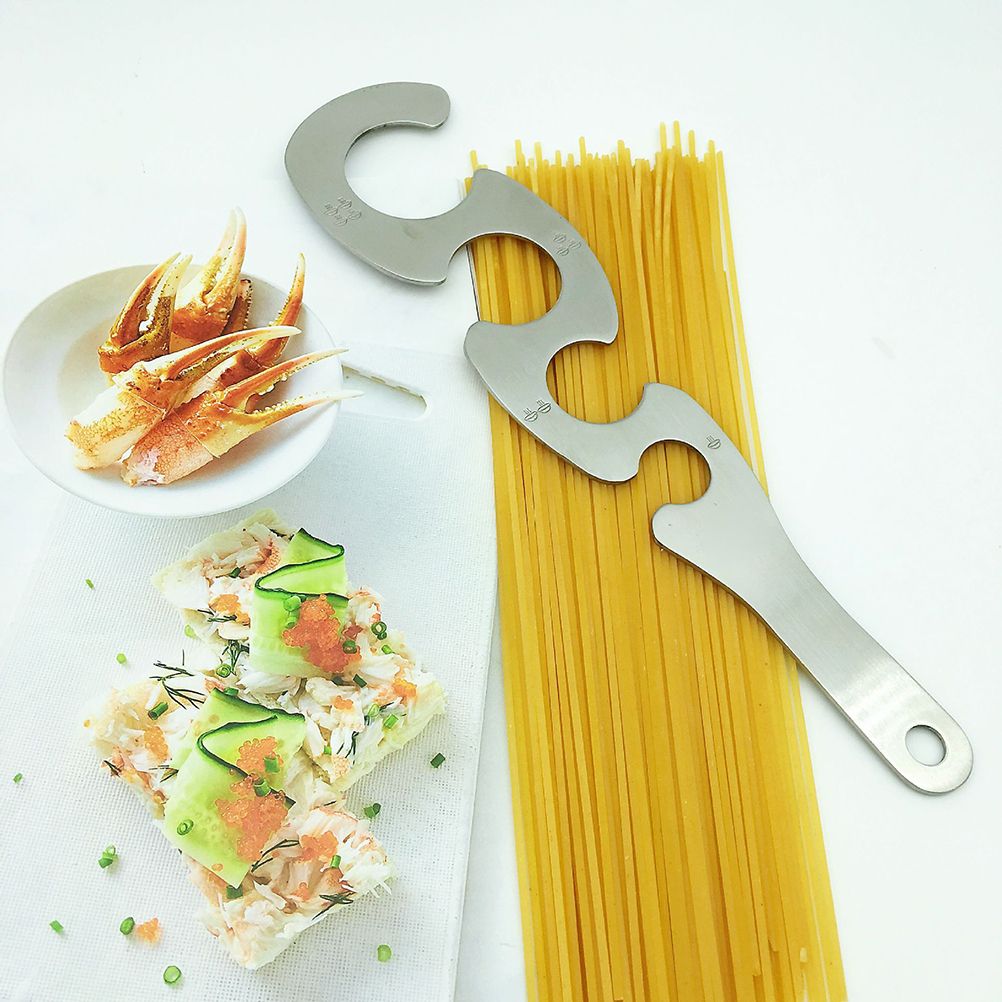 4 Holes Stainless Steel Spaghetti Measurer S Shaped Spaghetti Ruler Convenient Durable Kitchen Cooking Gadgets