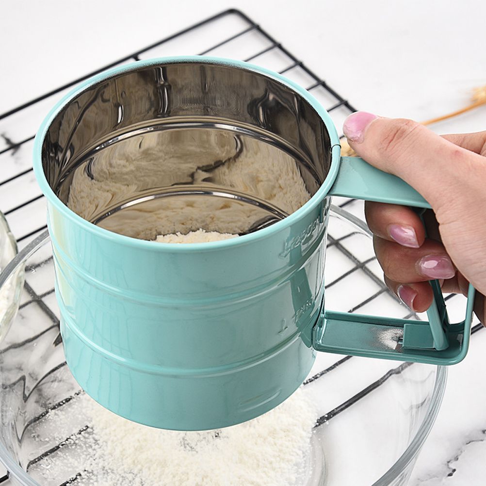Handheld Flour Sieve Kitchen Semiautomatic Flour Sieve Cup Baking Tool