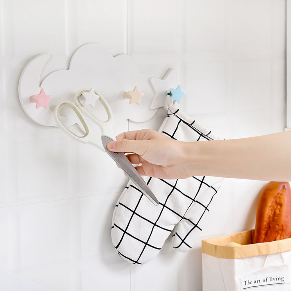 Cloud Moon Star Wall Mounted Hooks DIY Hanger Wall Decoration Children's Room Decor