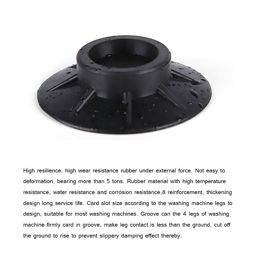 4PCS Washer Dryer Stabilizer Pads Antivibration and Anti Walk Pads Washing Machine Mats