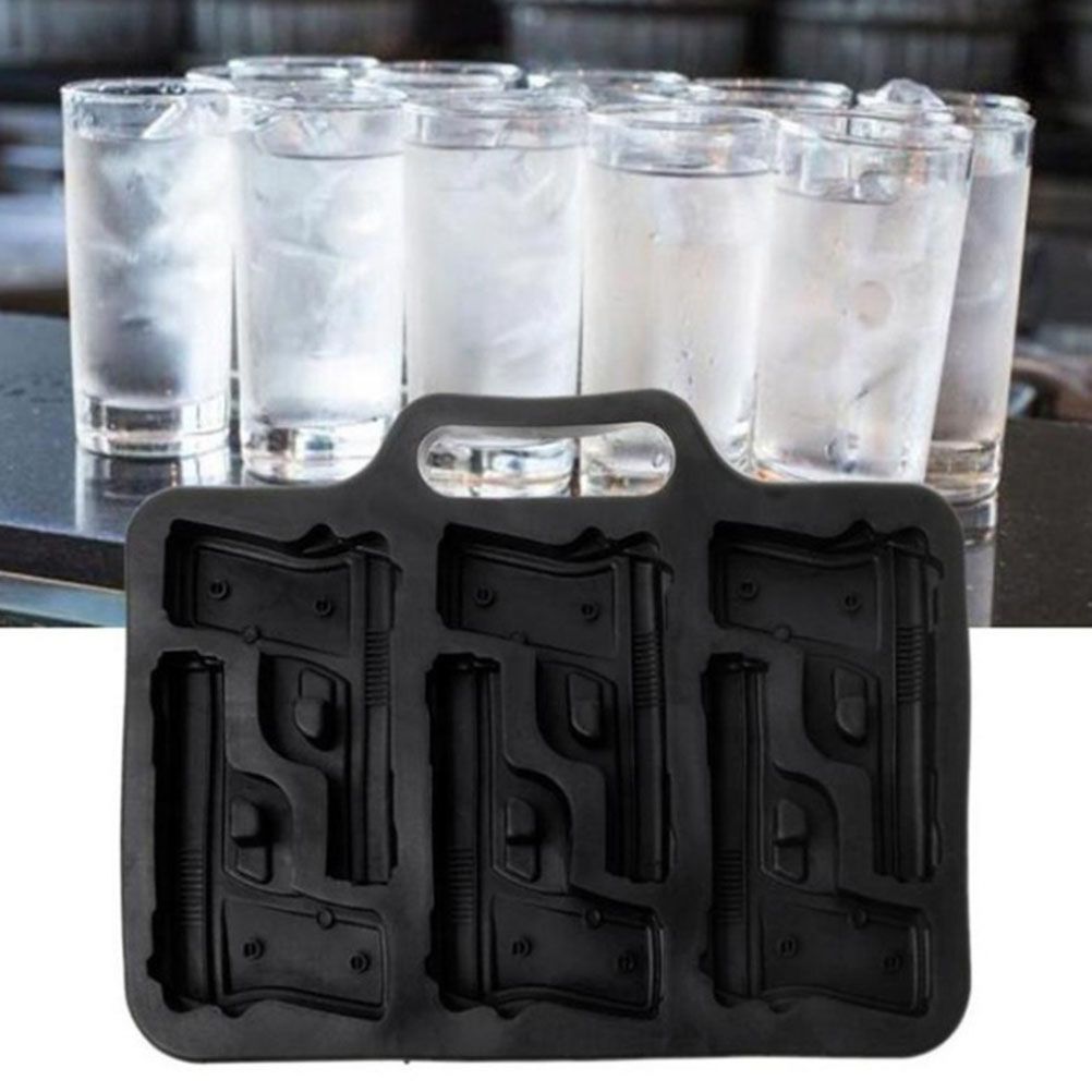 DIY Ice Handgun Shaped Ice Mold Tray Drink Accessories Safety Soft Silicone Mold for Chocolate Jelly