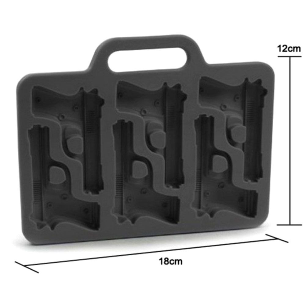 DIY Ice Handgun Shaped Ice Mold Tray Drink Accessories Safety Soft Silicone Mold for Chocolate Jelly