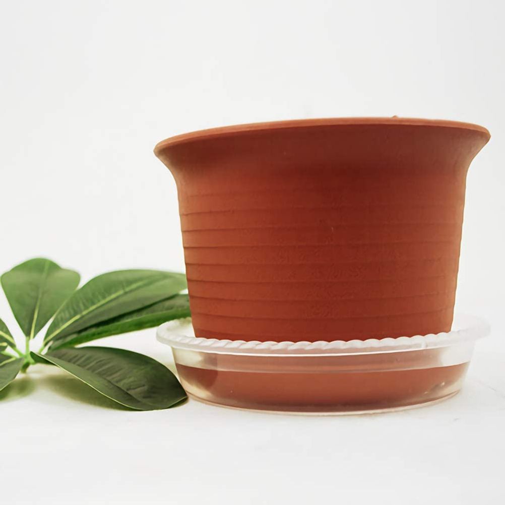 10 pcs Clear Plant Saucers Plastic Flower Pot Drip Trays for Indoors Outdoors