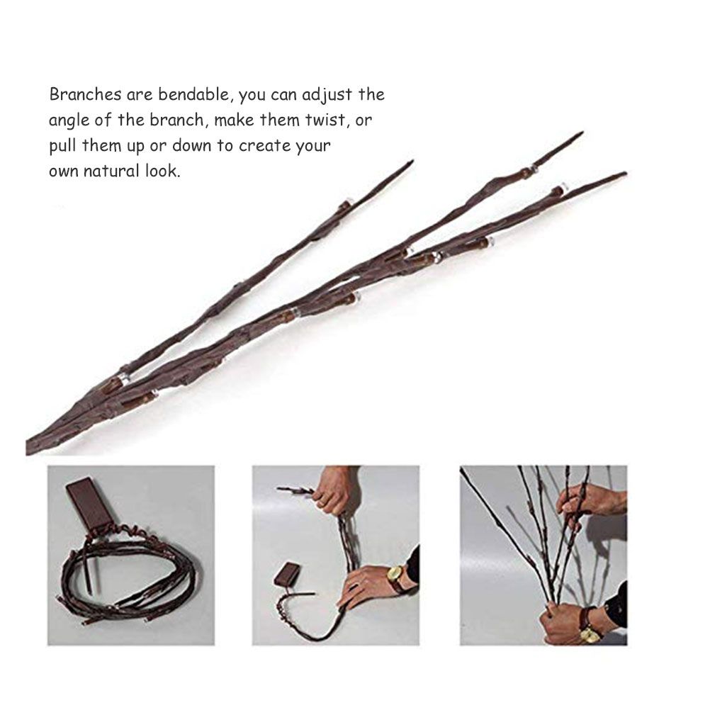 LED Lighted Twig Branches Battery Operated Artificial Tree Lights Branch Lamp for Home Decor