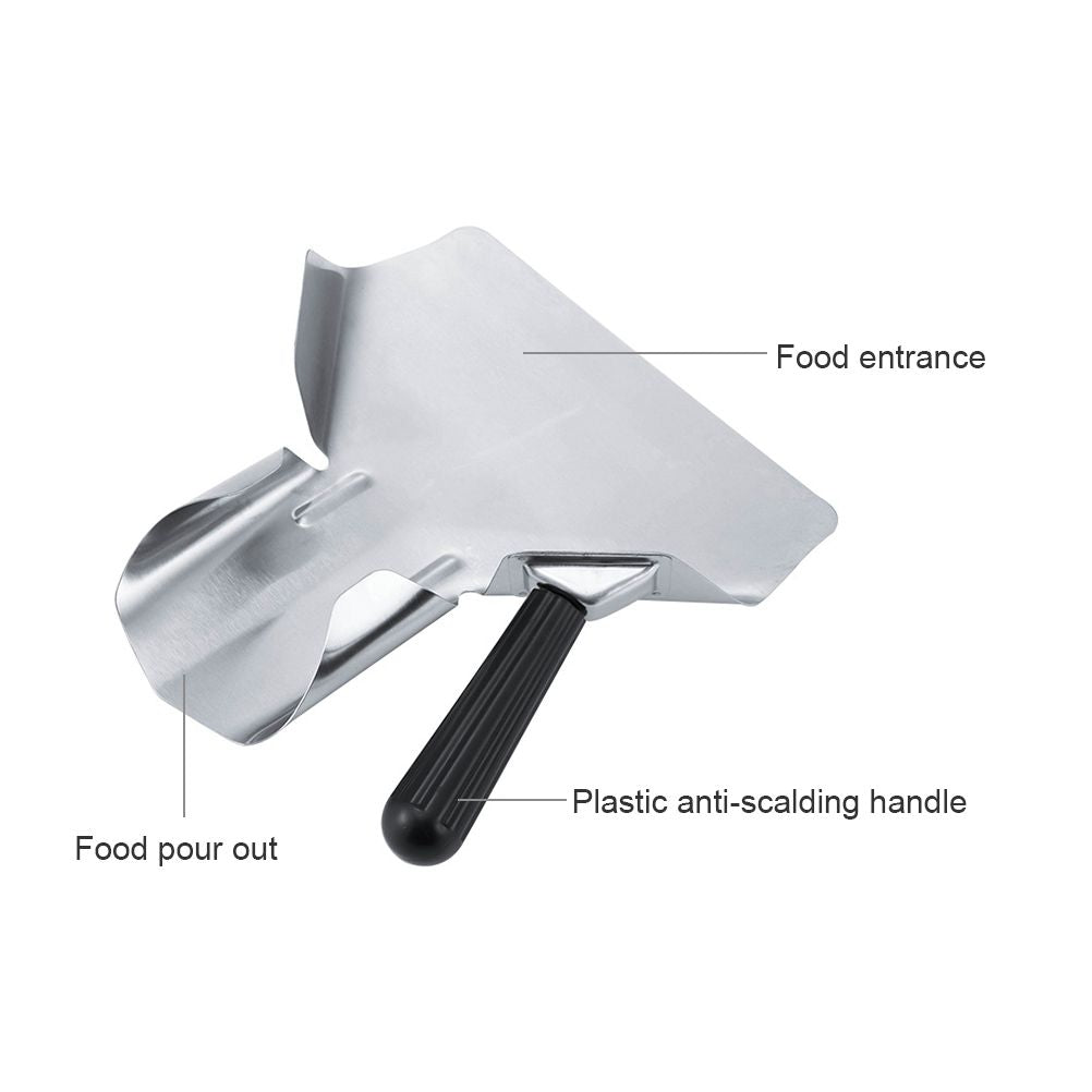 Popcorn Shovel Stainless Steel French Fry Scoop Popcorn Serving Scoop with Right Handle