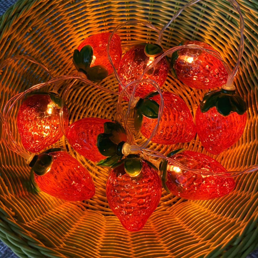 3 Meters 20LED Strawberry String Lights Battery Powered Indoor Outdoor Lighting Lamp for Wedding Home Birthday Garden Yard Patio Party Decorations