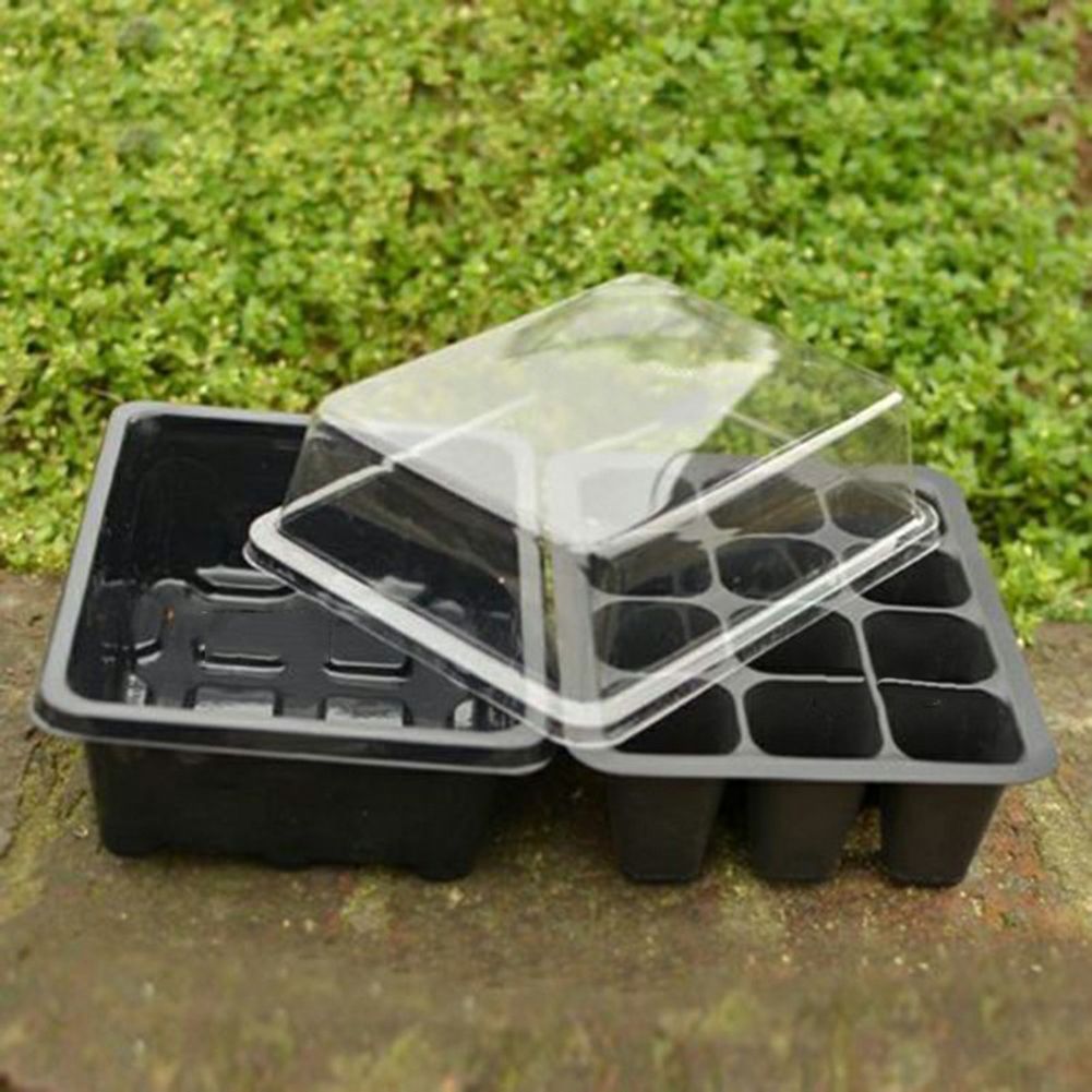 Seed Starter Kit 12 Cells Seedling Trays Gardening Germination Tray Plant Grow Kit for Gardening Propagation Bonsai Germination