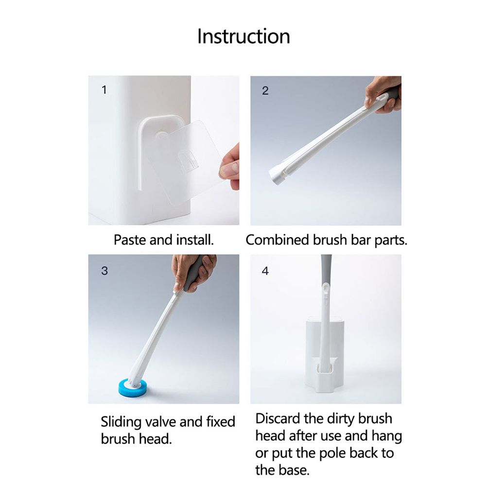 Toilet Brush Disposable Toilet Cleaning System with 10 Disinfecting Toilet Brush Refill Heads Powerful Cleaning System Toilet Brush Kit