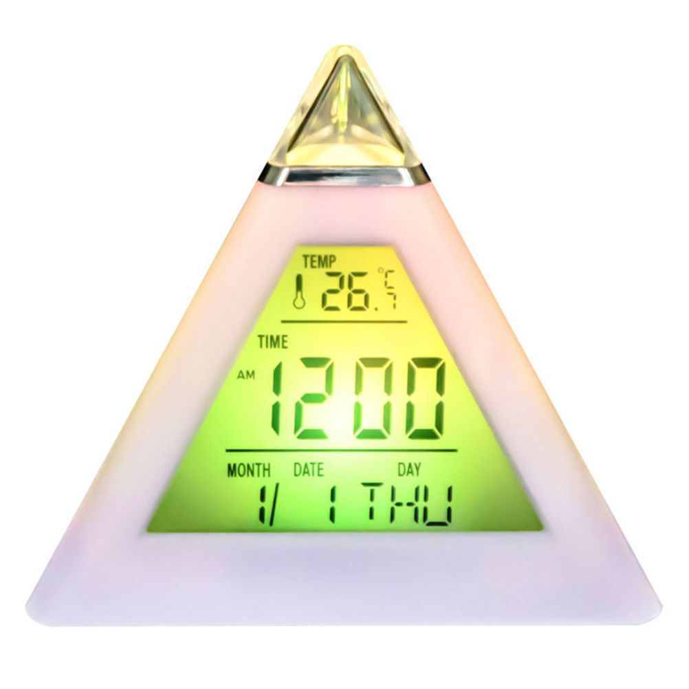 Electric Digital LED Alarm Clock Color Changing Battery Operated Alarm Clock Kids Bedroom Calendar