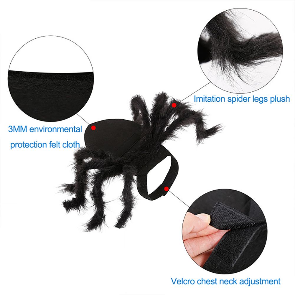 Pet Spider Costume Halloween Pet Spider Clothes Dog Cat Horror Simulation Plush Spiders Dress Up Costume