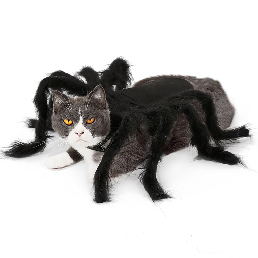 Pet Spider Costume Halloween Pet Spider Clothes Dog Cat Horror Simulation Plush Spiders Dress Up Costume
