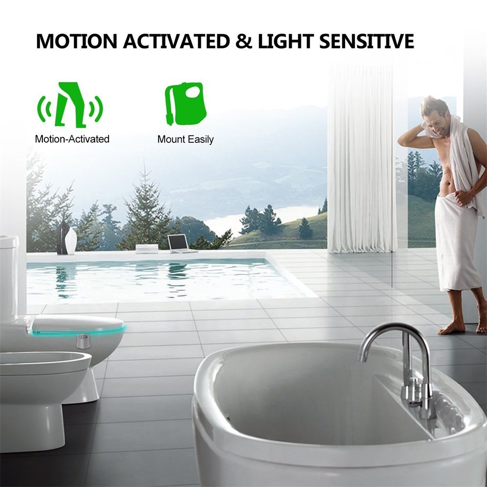 8 Colors Body Sensing Automatic LED Toilet Night Lamp Toilet Bowl Bathroom Light
