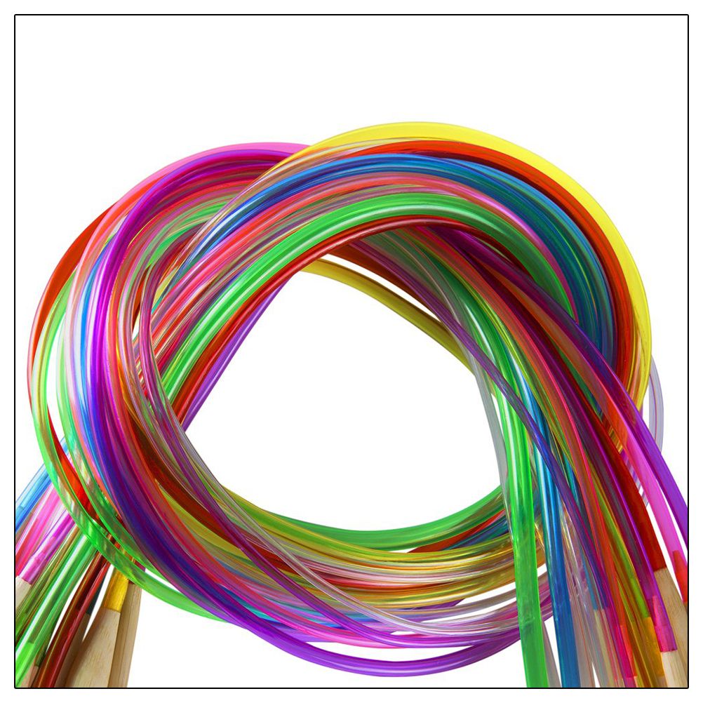 18 Size Circular Knitting Needles 100cm Crochet Hooks Set Tube Bamboo Knitting Needles Craft Circular Sewing Tools