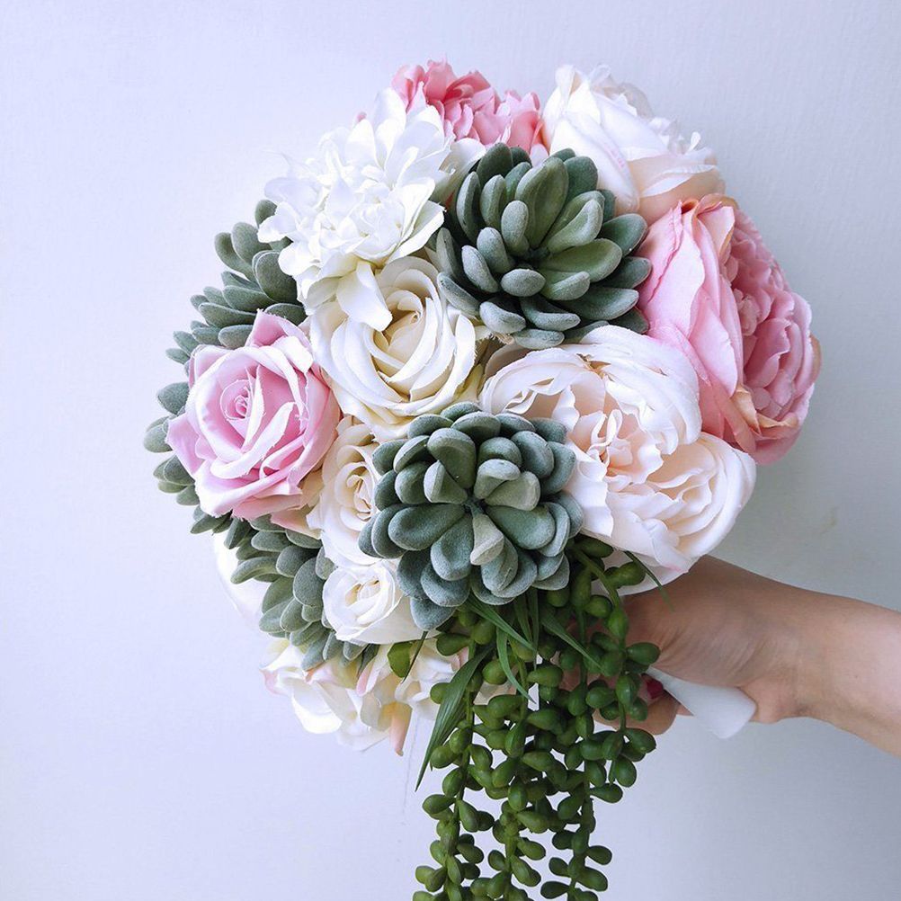 6PCS Bouquet Holders Foam Floral Handle Lightweight DIY Bouquet Accessories for Bridal
