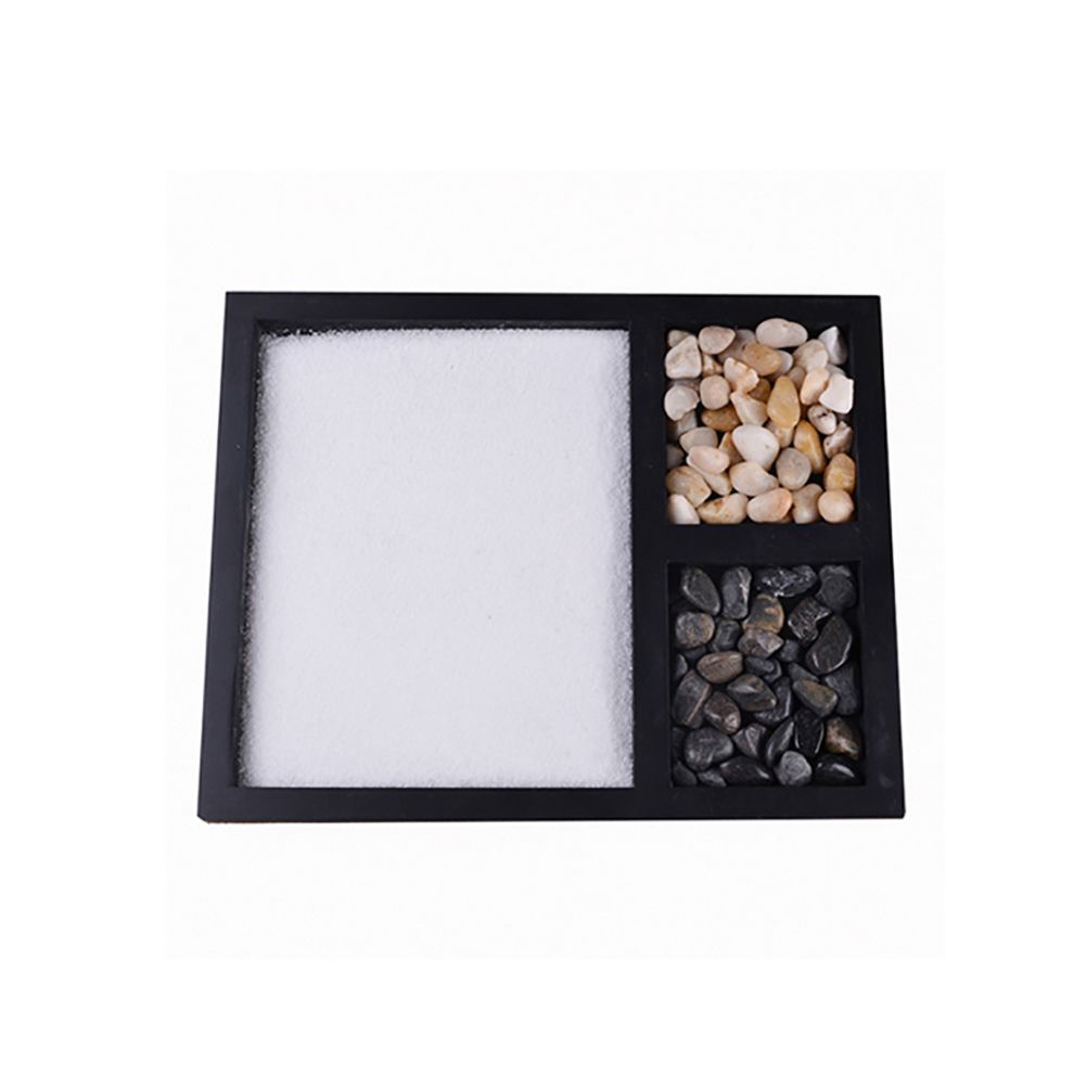 Mini Meditation Sand Table Decoration with Rake Sand and Rocks for Home Office