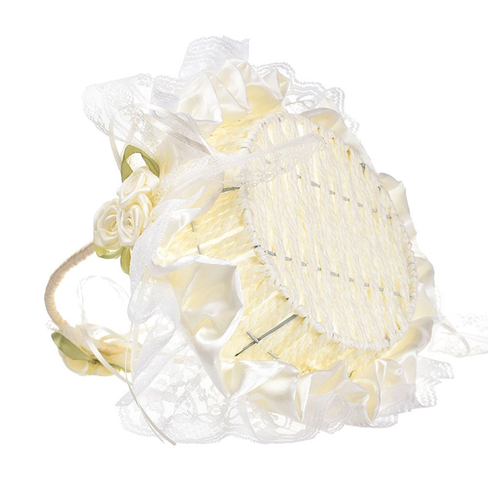 Wedding Flower Basket Wedding Flower Girl Basket Hand Woven Lace Wedding Basket