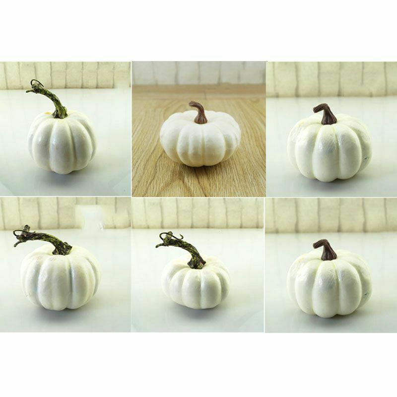 6PCS Different Sizes Fake Pumpkins Foam Pumpkins Toy for Halloween Decoration