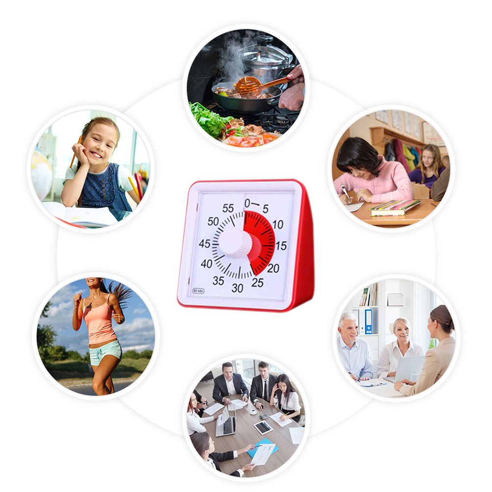 Visual Analog Timer Silent Countdown Classroom or Meeting Countdown Clock Time Management Tool for Kids and Adults
