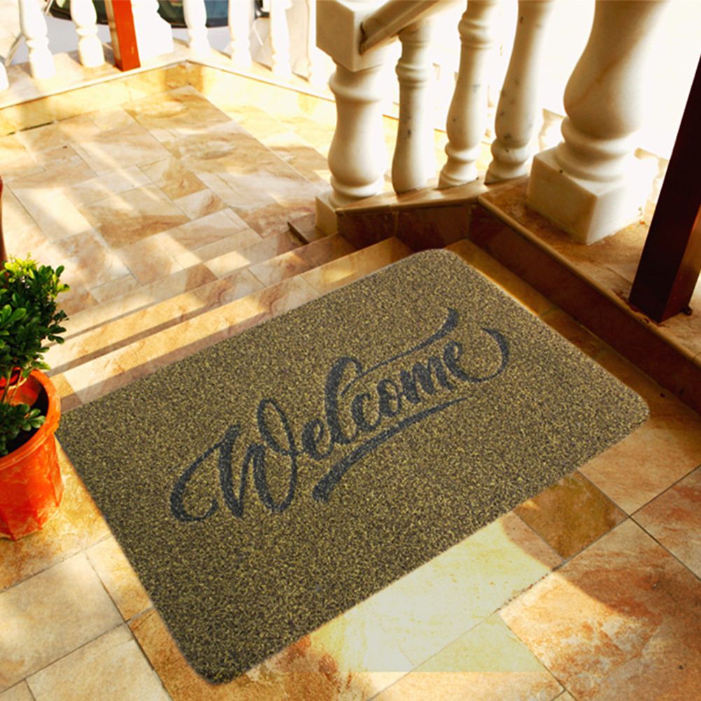 Welcome Doormat Polyester Fiber Welcome Mat Outdoor Rug Non Slip Entryway Indoor Outdoors Mats