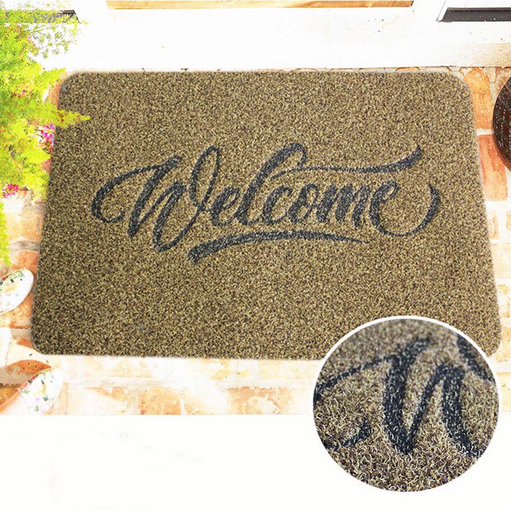 Welcome Doormat Polyester Fiber Welcome Mat Outdoor Rug Non Slip Entryway Indoor Outdoors Mats