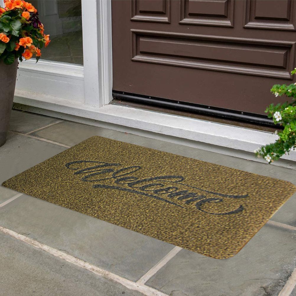 Welcome Doormat Polyester Fiber Welcome Mat Outdoor Rug Non Slip Entryway Indoor Outdoors Mats