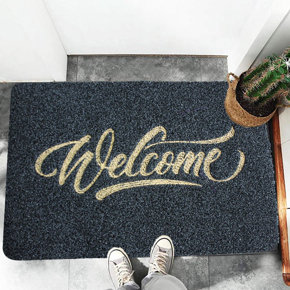 Welcome Doormat Polyester Fiber Welcome Mat Outdoor Rug Non Slip Entryway Indoor Outdoors Mats