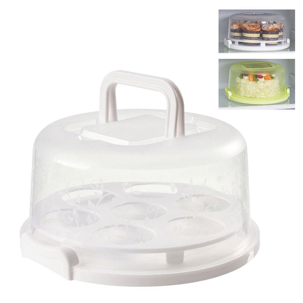 Cake Carrier Cover Cake Stand with Lid Dessert Serving Platter with Handle Cupcake Holder Pies Display with Base