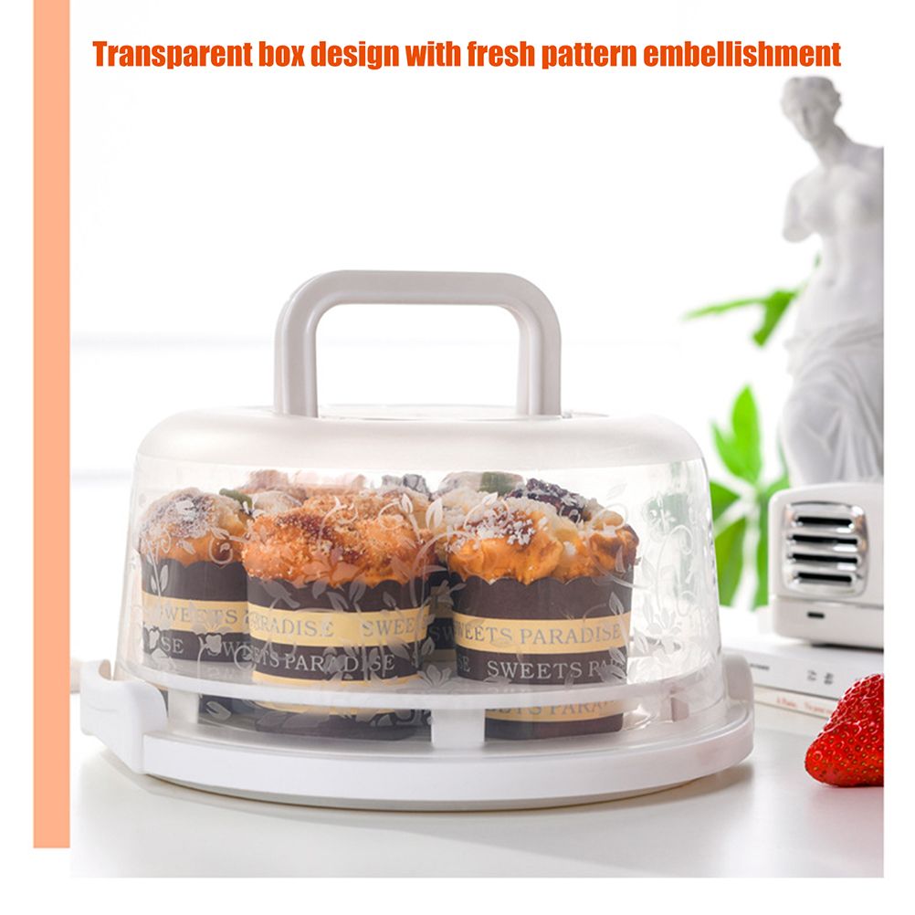 Cake Carrier Cover Cake Stand with Lid Dessert Serving Platter with Handle Cupcake Holder Pies Display with Base