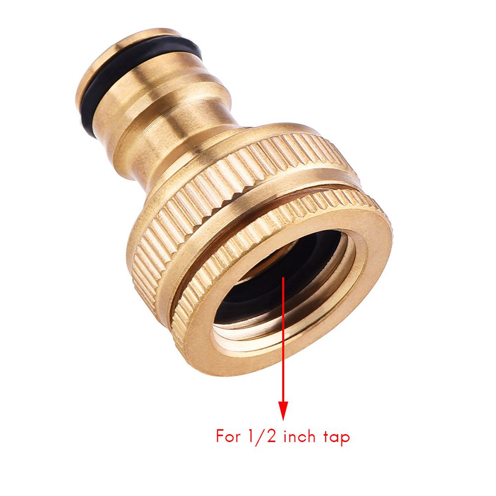 3 Pcs Brass Hose Tap Connector 1/ 2 Inch 3/ 4 Inch Garden Water Hose Adapter Thread Pipe Tap Faucet Connector Adapter