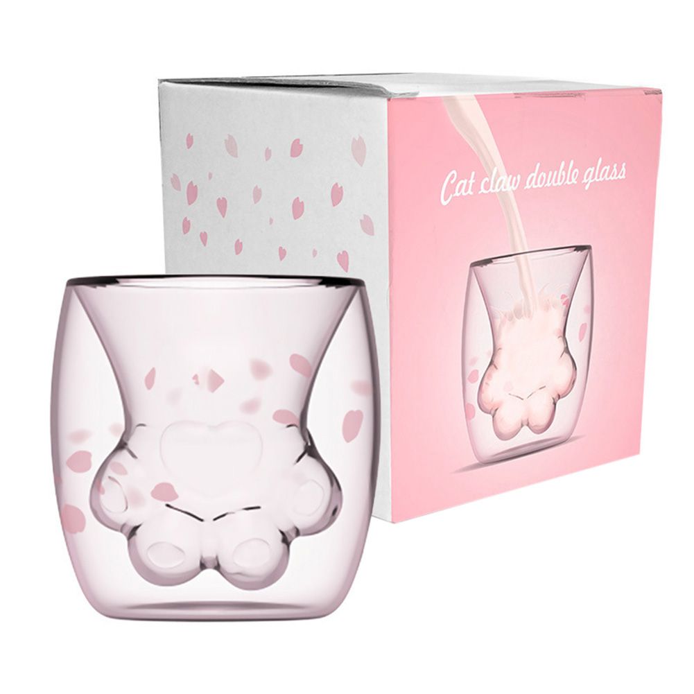 Cat Paw Mug Cat Claw Coffee Mug Double Wall Glass Mug Novelty Gift for Friends