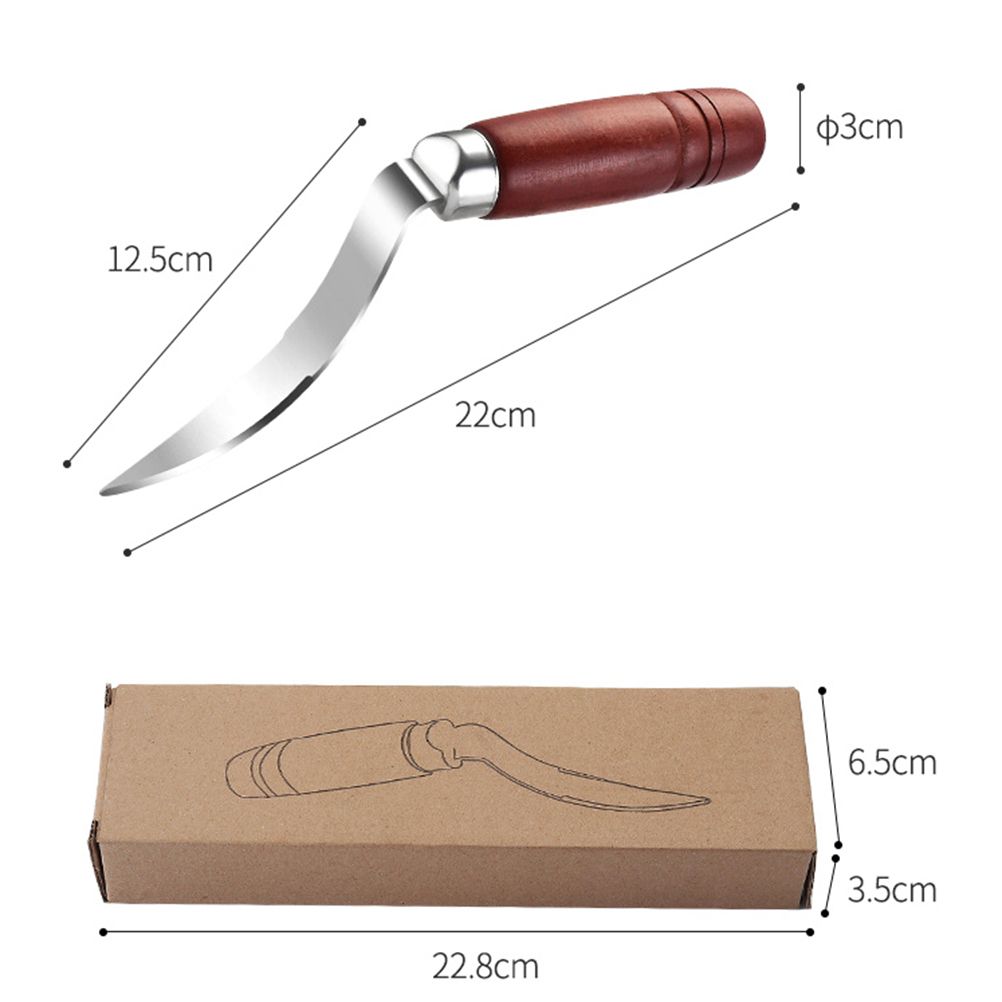 Stainless Steel Coconut Stripper with Durable Wooden Handle Coconut Opener for Kitchen Home Coconut Scraper Tools