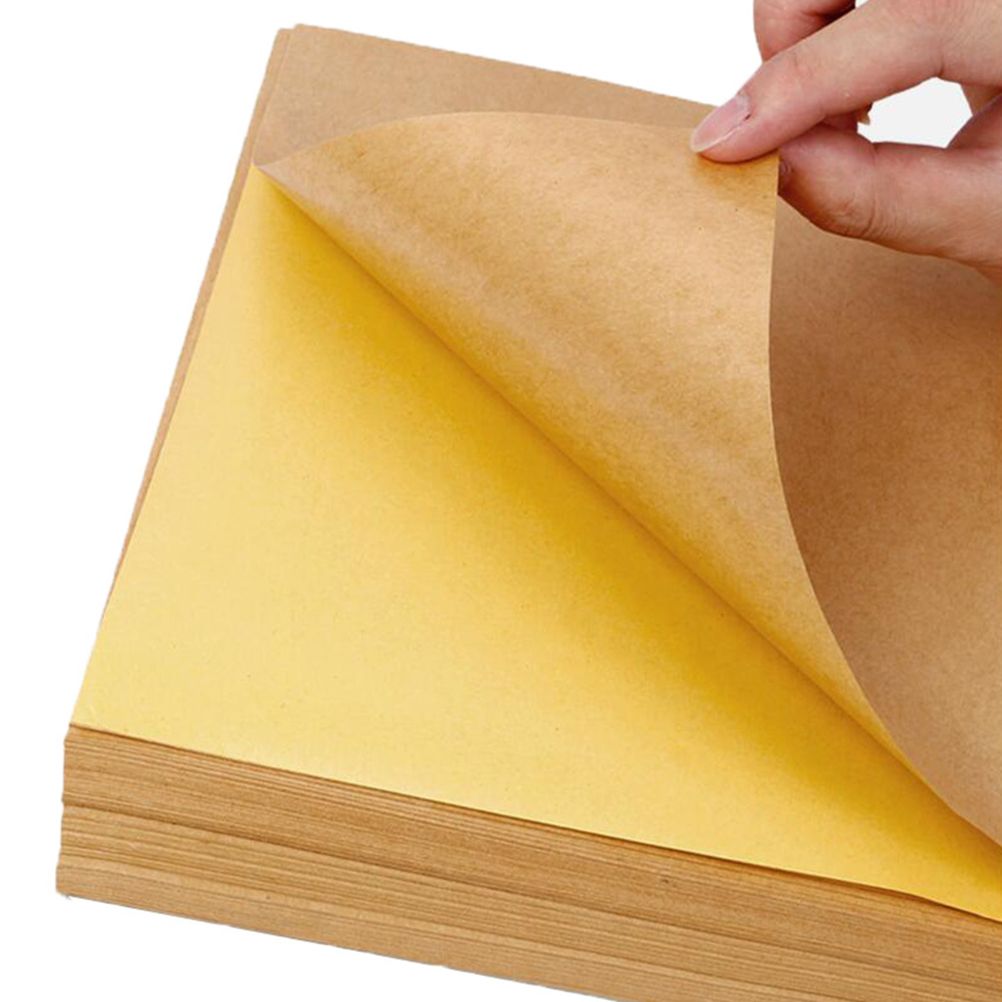 50 Sheet A4 Brown Kraft Sticker Paper Sheet Self Adhesive Label Inkjet Printer