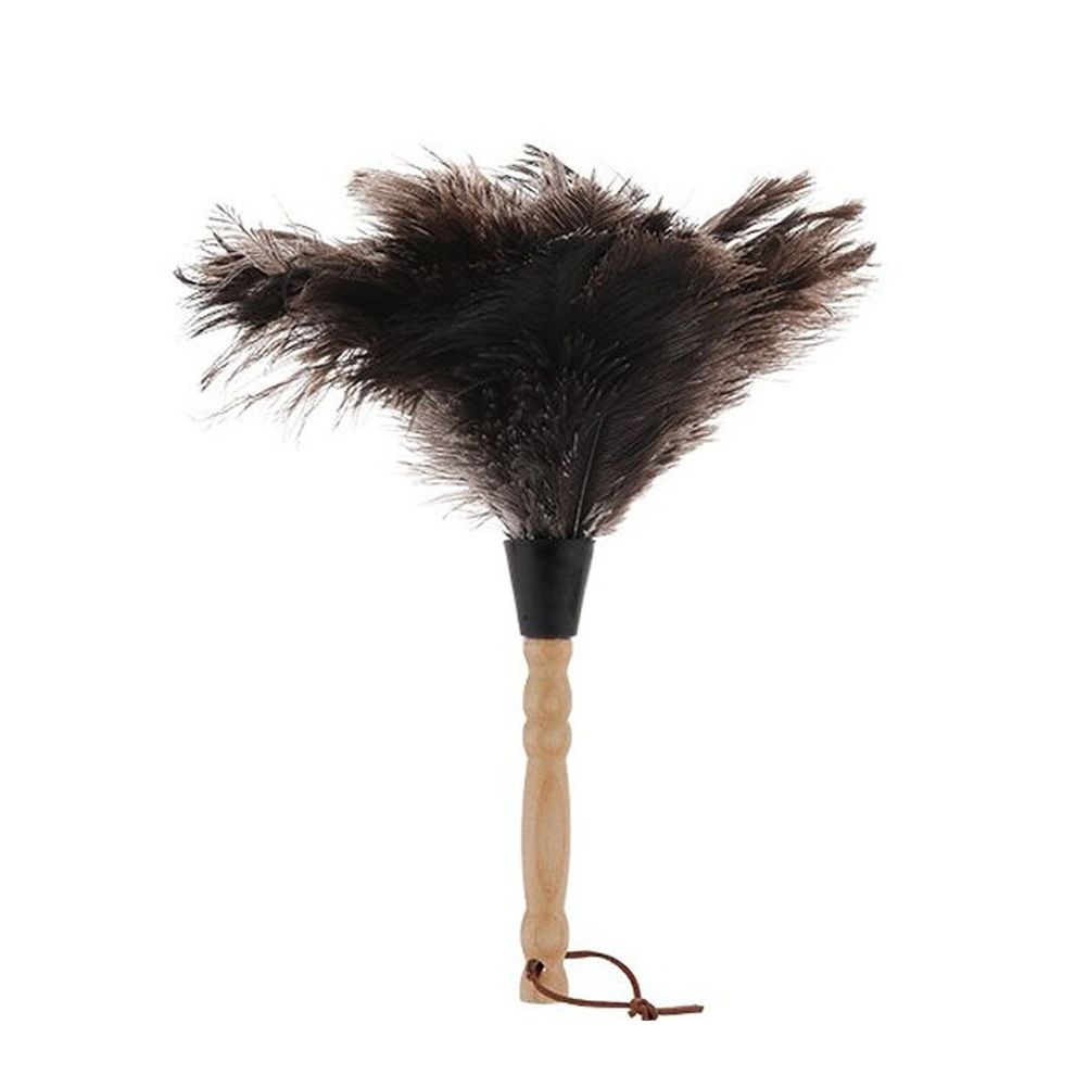 Anti Static Animal Feather Brush Soft Dust Cleaning Brush with Wooden Handle