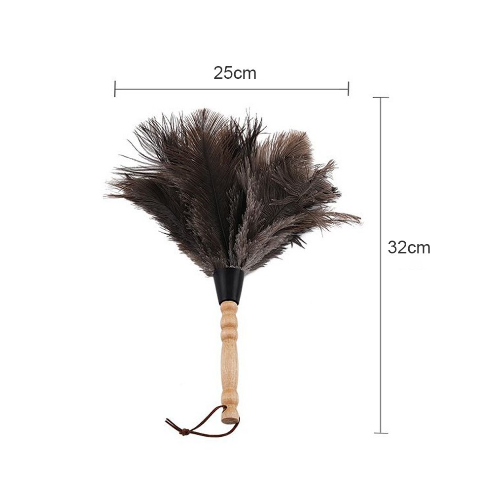 Anti Static Animal Feather Brush Soft Dust Cleaning Brush with Wooden Handle