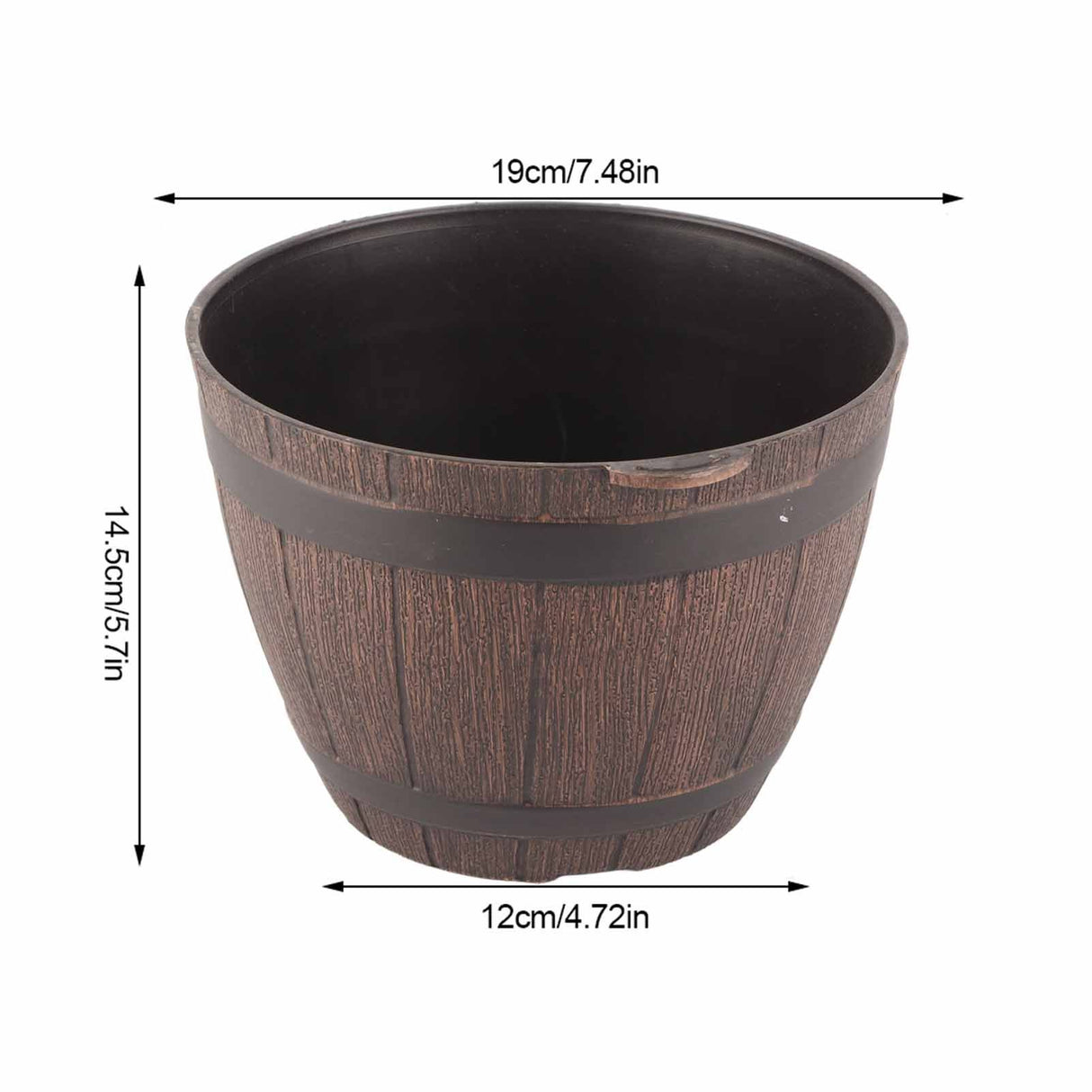 Imitation Wooden Barrel PP Resin Flower Pot Imitated Wood Planting Barrel