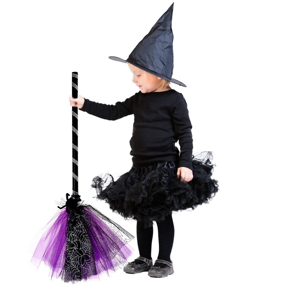 Halloween Witch Broom Cosplay Broom Prop for Halloween Costume Party