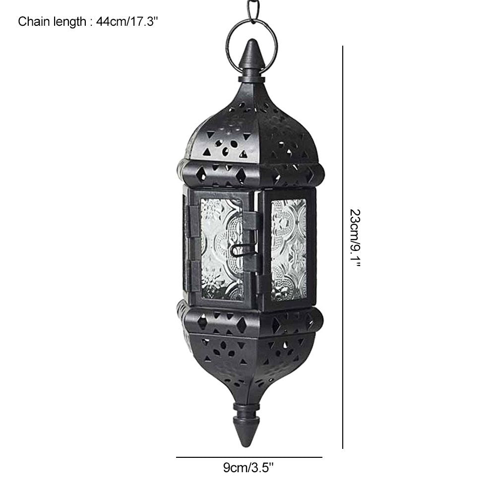 Hanging Candle Lantern Moroccan Chandelier Retro Candle Holder Moroccan Vintage Metal Hollow Wedding Hanging Candle Holders