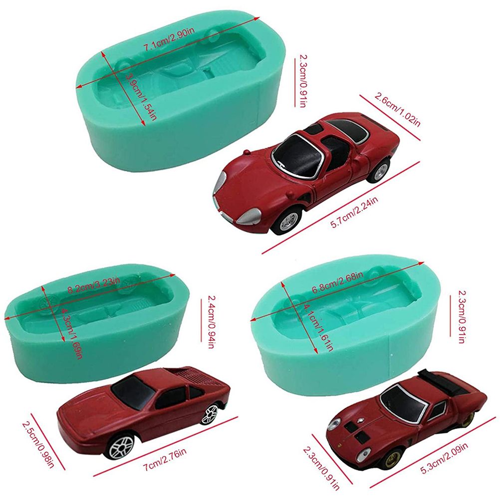 Silicone Mold Racing Car Shaped Fondant Mold for DIY Baking Cake Making Soaps Candles Mold for Puddings Chocolate Cake