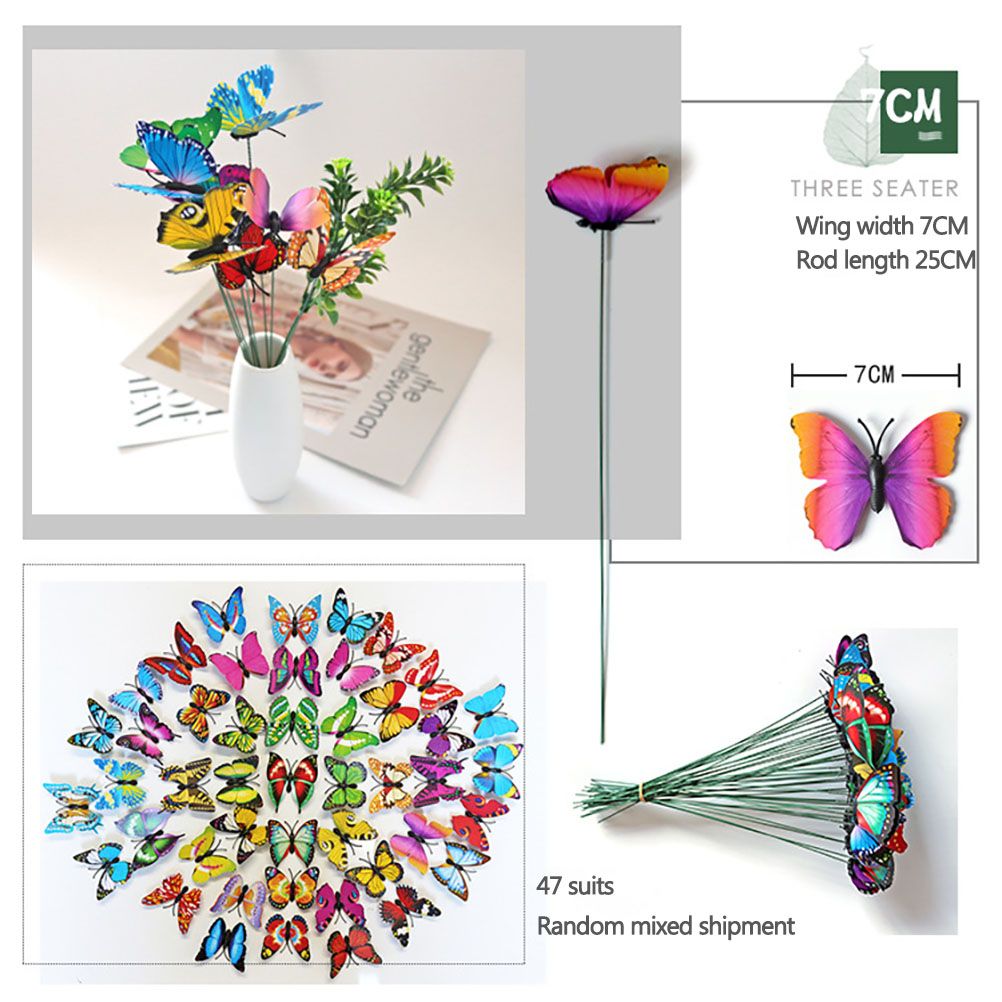 15pcs Simulation Butterfly Insert Colourful Butterfly Plant Inserts Gardening Supplies