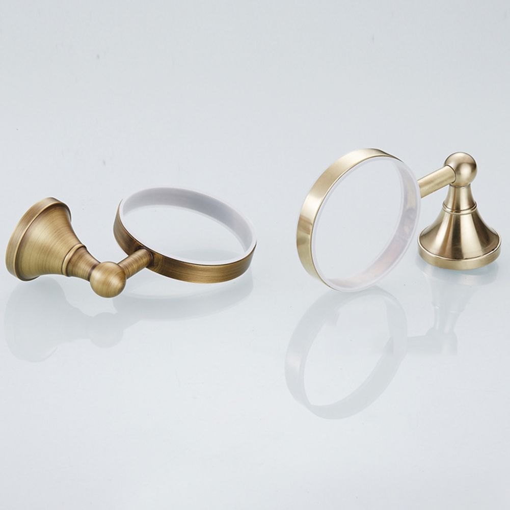 European Luxurious Antique Bronze Toilet Brush Holder Set Wall Mounted Brass Bathroom Accessories