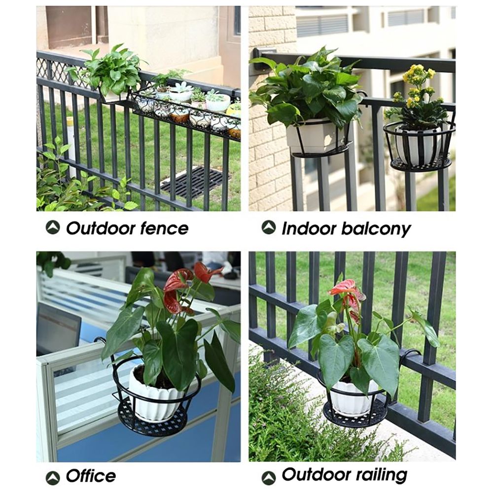 Iron Hanging Flowerpot Portable Flower Pots Metal Garden Flowers Bucket